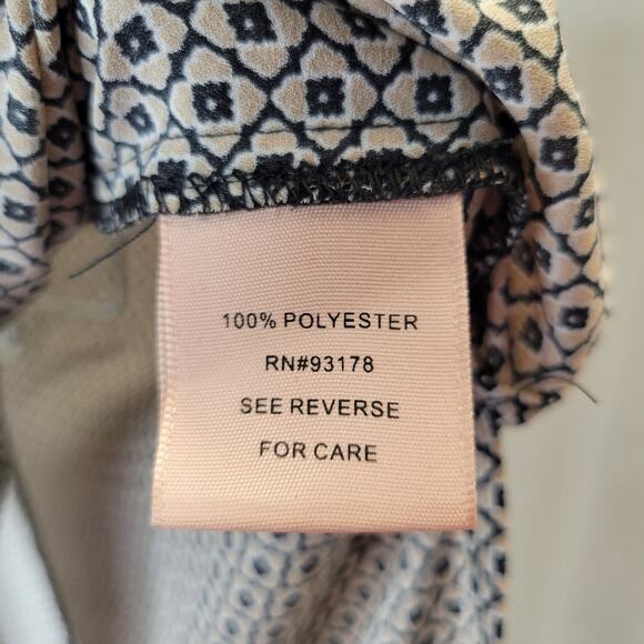 Philosophy Split Hem Tunic Shell Black White Tan, M, NWT - Picture 6 of 11